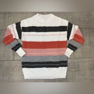 Women’s Striped Crew Neck Knit Sweater Size XS